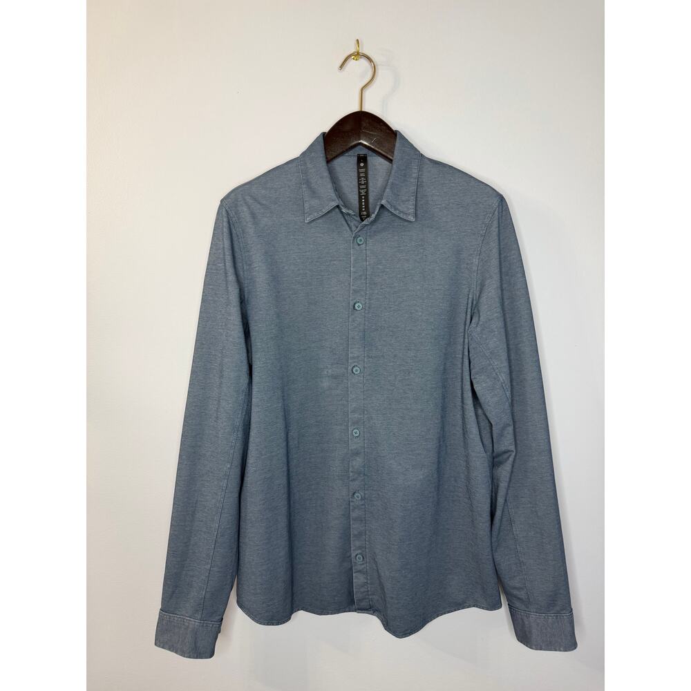 Lululemon Commission Long Sleeve Shirt River Blue Enzyme Dye Men's L - Picture 12 of 12
